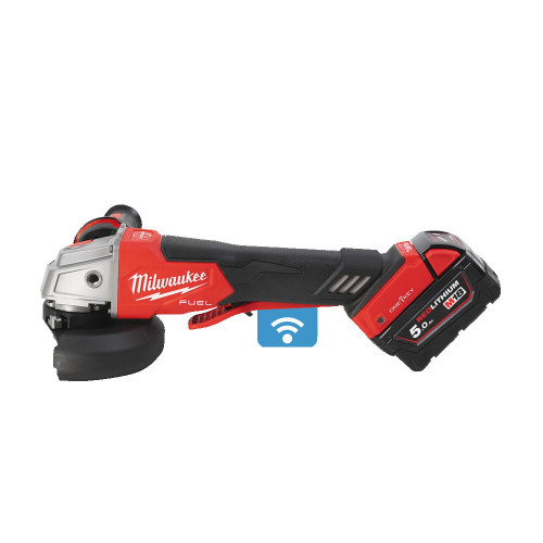 M18 FUEL™ ONE-KEY™ ONEFSAG125XPDB-502X ΓΩΝΙΑΚΟΣ ΤΡΟΧΟΣ Ø 125 MM ΥΨΗΛΗΣ ΑΠΟΔΟΣΗΣ ΜΕ ΔΙΑΚΟΠΤΗ ΤΥΠΟΥ ΣΚΑΝΔΑΛΗΣ ΚΑΙ ΦΡΕΝΟ