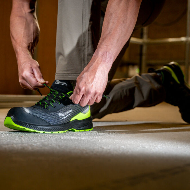 FLEXTRED™ HI-VIS FXT S1PS ΠΑΠΟΥΤΣΙΑ ΑΣΦΑΛΕΙΑΣ ΠΡΑΣΙΝΑ ΜΕ ΥΦΑΣΜΑΤΙΝΟ ΑΝΩ ΜΕΡΟΣ